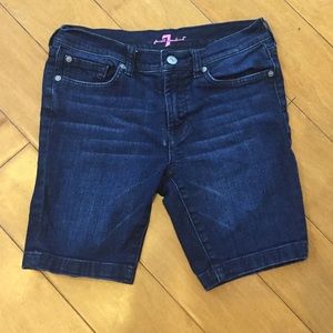 7 For All Mankind Denim Short Dark Wash